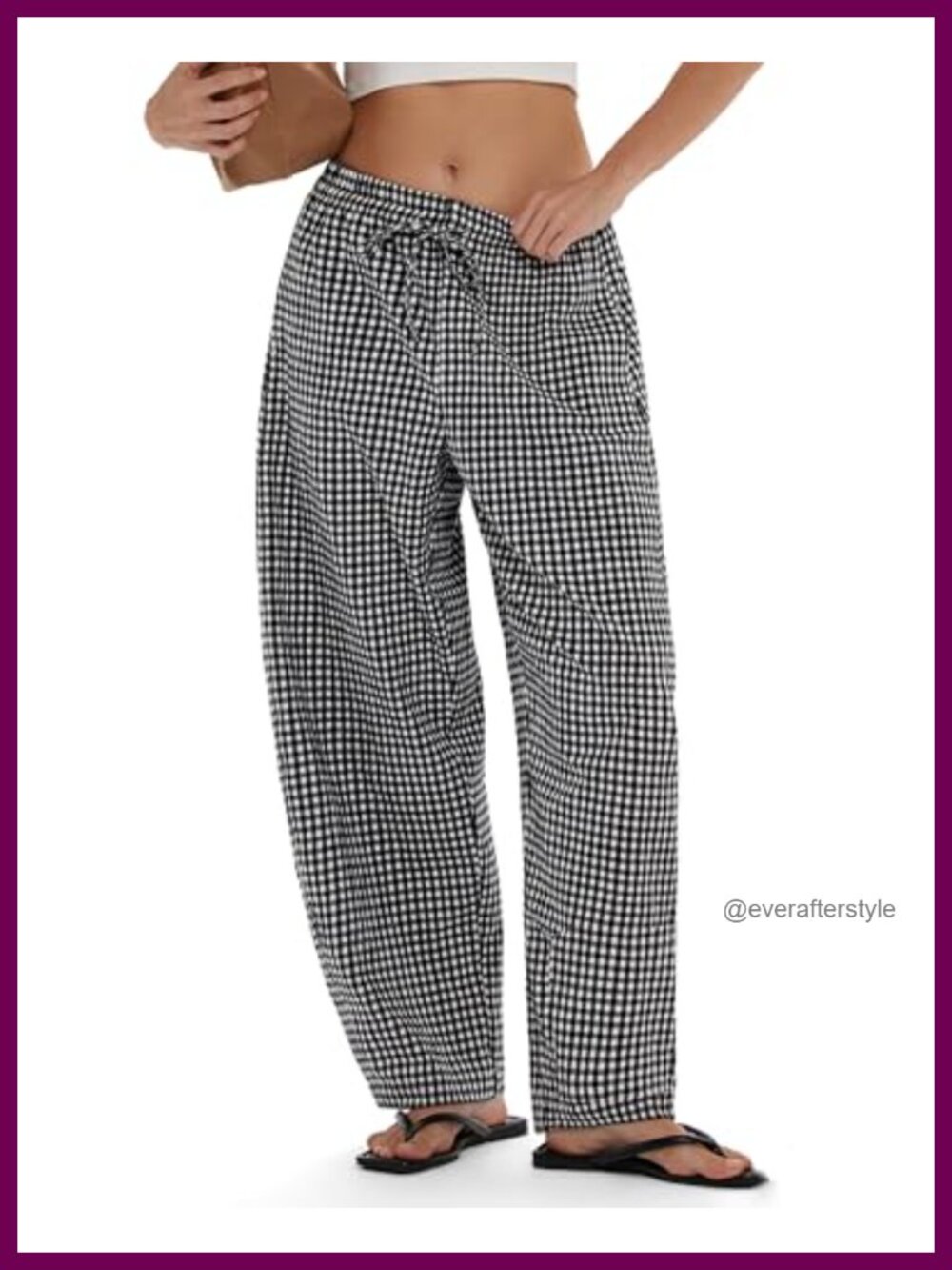 Linen Cotton Barrel Pants Drawstring Waist Pocket Ankle Lounge